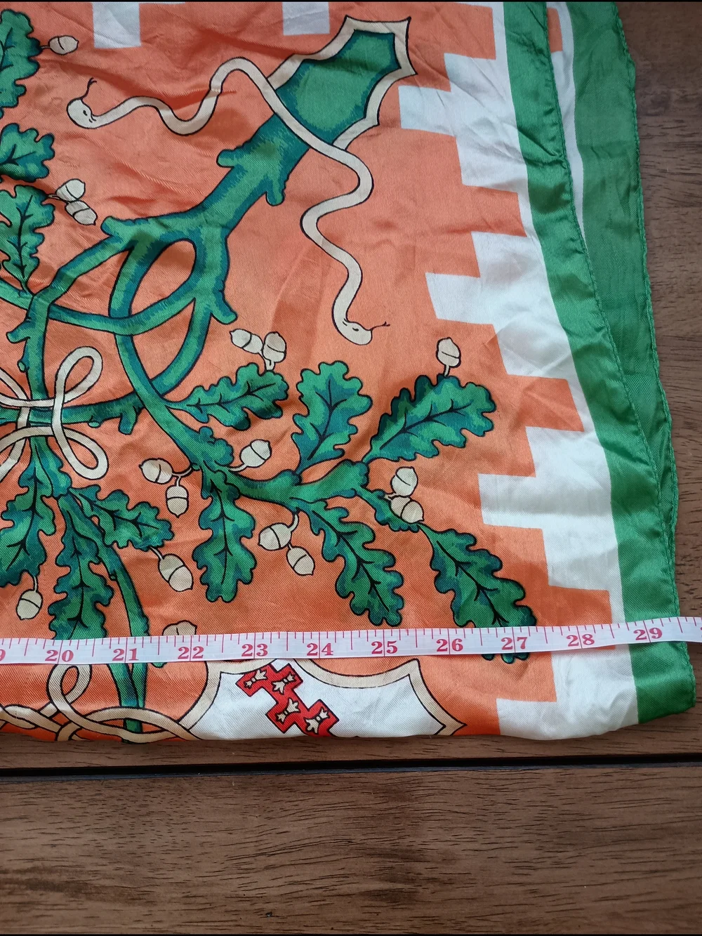 Vintage Palio di Siena Selva Forest Made In Italy Oak Motif Scarf with Crest